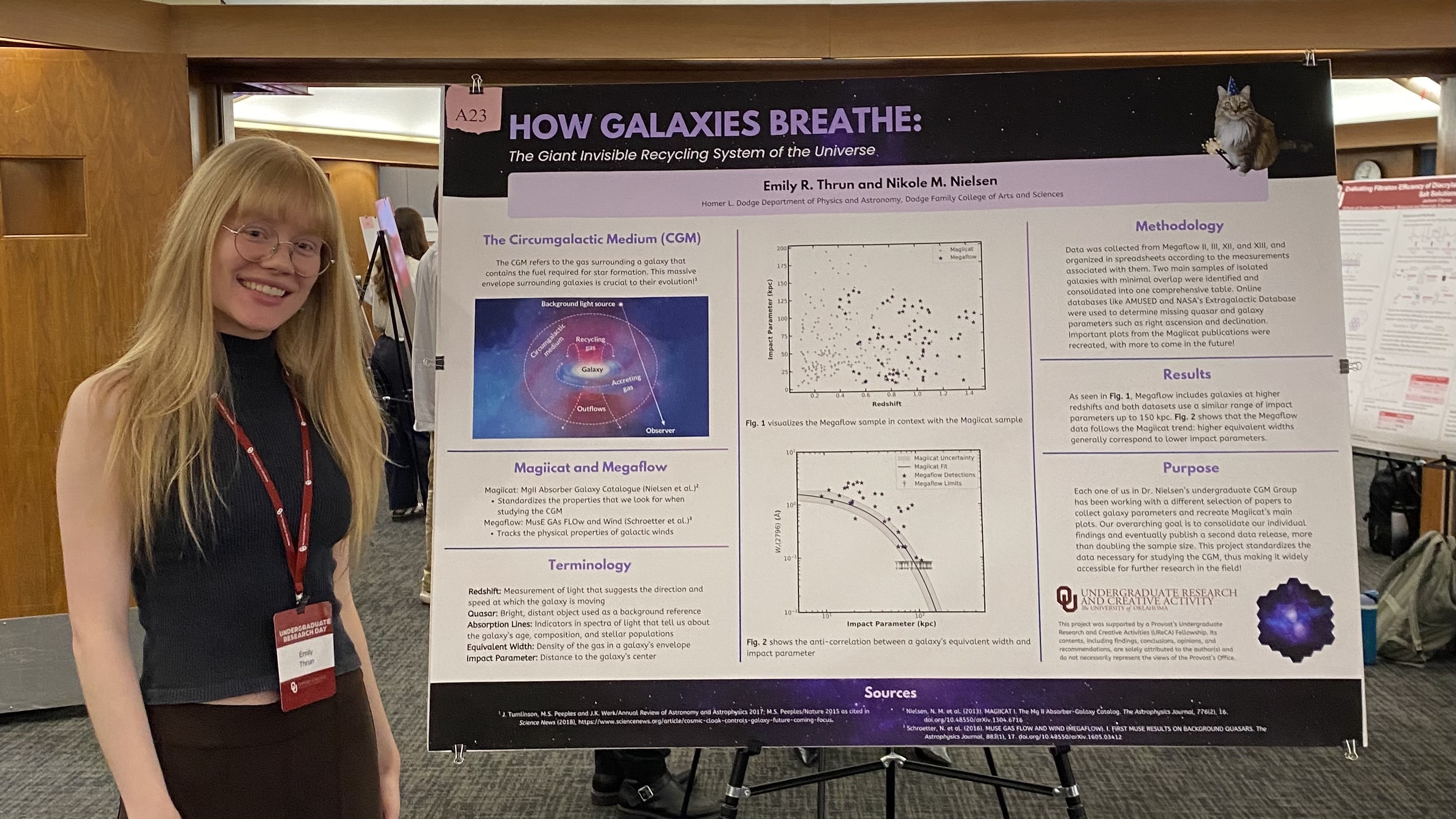 Emily standing in front of her
poster